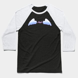 White Feathered Angel Wings Baseball T-Shirt